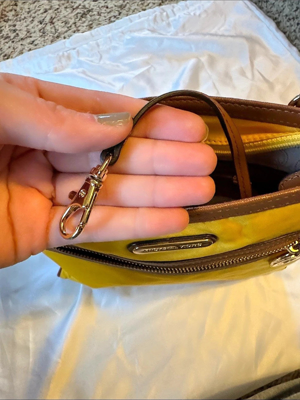 Michael Kors Kempton Small Nylon Crossbody Bag Yellow & Brown